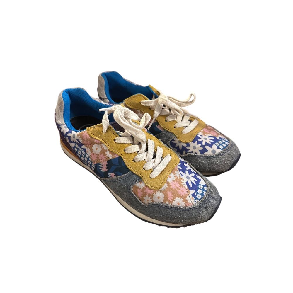 Women US-9 Inkkas Hendrix Jogger Floral Lace-Up Sneakers Shoes Leather Floral